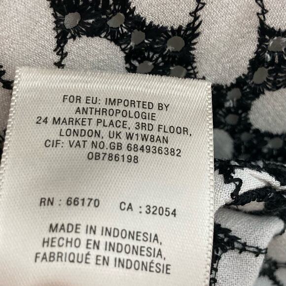 Maeve By Anthropologie Womens Sleevless Top Size 2 Black White Floral V Neck - Picture 11 of 12